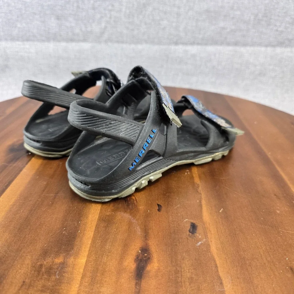 Merrell Hydro Drift Kids Sandals US 2 Black Blue Adjustable Straps Sporty Casual